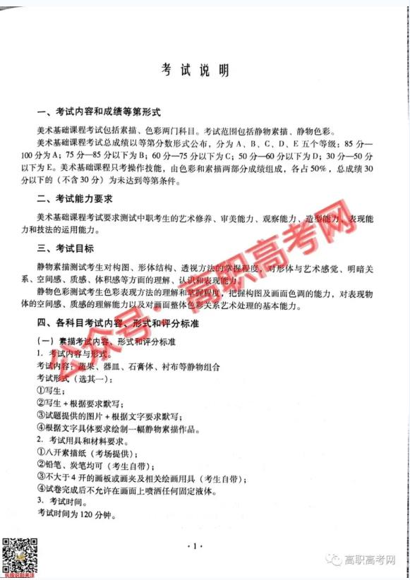 技能證書 | 美術(shù)高職高考詳解，附2021年高職高考《美術(shù)基礎(chǔ)》考試說(shuō)明及樣題